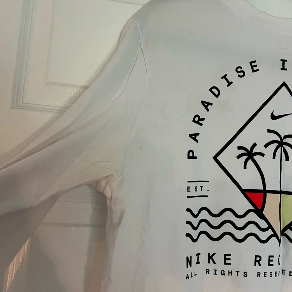 Nike White Long Sleeve Tee with Palm Logo - Picture 8 of 8